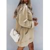 imageSHEWIN Womens Oversized Casual Pullover Long Sleeve Split Hem Drawstring Hoodies Dress With Kangaroo PocketD Khaki