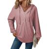 imageSHEWIN Fall Women Oversized Hoodies Spring V Neck Sweatshit 2025Red