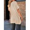 imageSHEWIN Womens Tops Crewneck Short Sleeve Sweater Causal Tunic Tops Lightweight Summer Sweaters for WomenB Apricot