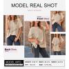 imageSHEWIN Womens Tops Crewneck Short Sleeve Sweater Causal Tunic Tops Lightweight Summer Sweaters for WomenB Apricot