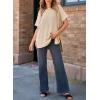 imageSHEWIN Womens Tops Crewneck Short Sleeve Sweater Causal Tunic Tops Lightweight Summer Sweaters for WomenB Apricot