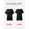imageSHEWIN Womens Tops Crewneck Short Sleeve Sweater Causal Tunic Tops Lightweight Summer Sweaters for WomenB Black