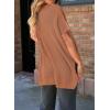 imageSHEWIN Womens Tops Crewneck Short Sleeve Sweater Causal Tunic Tops Lightweight Summer Sweaters for WomenB Brown