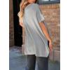 imageSHEWIN Womens Tops Crewneck Short Sleeve Sweater Causal Tunic Tops Lightweight Summer Sweaters for WomenB Grey