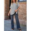 imageSHEWIN Womens Tops Crewneck Short Sleeve Sweater Causal Tunic Tops Lightweight Summer Sweaters for WomenB Grey