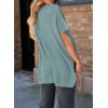 imageSHEWIN Womens Tops Crewneck Short Sleeve Sweater Causal Tunic Tops Lightweight Summer Sweaters for WomenB Haze Blue