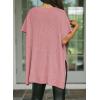 imageSHEWIN Womens Tops Crewneck Short Sleeve Sweater Causal Tunic Tops Lightweight Summer Sweaters for WomenB Lightweight Pink