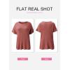 imageSHEWIN Womens Tops Crewneck Short Sleeve Sweater Causal Tunic Tops Lightweight Summer Sweaters for WomenB Mineral Red