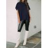 imageSHEWIN Womens Tops Crewneck Short Sleeve Sweater Causal Tunic Tops Lightweight Summer Sweaters for WomenB Navy Blue