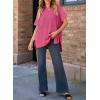 imageSHEWIN Womens Tops Crewneck Short Sleeve Sweater Causal Tunic Tops Lightweight Summer Sweaters for WomenB Rose