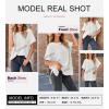imageSHEWIN Womens Tops Crewneck Short Sleeve Sweater Causal Tunic Tops Lightweight Summer Sweaters for WomenB White