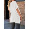 imageSHEWIN Womens Tops Crewneck Short Sleeve Sweater Causal Tunic Tops Lightweight Summer Sweaters for WomenB White