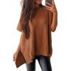 imageSHEWIN Womens Tops Crewneck Short Sleeve Sweater Causal Tunic Tops Lightweight Summer Sweaters for WomenB Brown