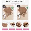 imageSHEWIN Womens Casual V Neck Waffle Knit Tops Short Sleeve T Shirts Loose BlousesB Dark Brown