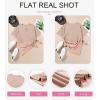 imageSHEWIN Womens Casual V Neck Waffle Knit Tops Short Sleeve T Shirts Loose BlousesB Light Pink