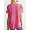 imageSHEWIN Womens Casual V Neck Waffle Knit Tops Short Sleeve T Shirts Loose BlousesD Grey