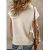 imageSHEWIN Womens Polo Shirts Casual Collared V Neck Short Sleeve T Shirt Tunic Tops Loose FitA Apricot
