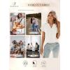 imageSHEWIN Womens Polo Shirts Casual Collared V Neck Short Sleeve T Shirt Tunic Tops Loose FitA White