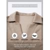 imageSHEWIN Womens Polo Shirts Casual Collared V Neck Short Sleeve T Shirt Tunic Tops Loose FitB Khaki
