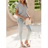 imageSHEWIN Womens Polo Shirts Casual Collared V Neck Short Sleeve T Shirt Tunic Tops Loose FitB Light Grey
