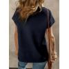imageSHEWIN Womens Polo Shirts Casual Collared V Neck Short Sleeve T Shirt Tunic Tops Loose FitB Navy Blue