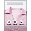 imageSHEWIN Womens Polo Shirts Casual Collared V Neck Short Sleeve T Shirt Tunic Tops Loose FitB Pink