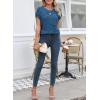 imageSHEWIN Womens Short Sleeve Sweater Casual Crewneck Summer Tops Lightweight Cap Sleeve Knit Sweater Vest TopsSail Blue