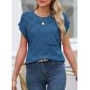 imageSHEWIN Womens Short Sleeve Sweater Casual Crewneck Summer Tops Lightweight Cap Sleeve Knit Sweater Vest TopsSail Blue