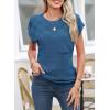 imageSHEWIN Womens Short Sleeve Sweater Casual Crewneck Summer Tops Lightweight Cap Sleeve Knit Sweater Vest TopsSail Blue