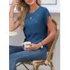 imageSHEWIN Womens Short Sleeve Sweater Casual Crewneck Summer Tops Lightweight Cap Sleeve Knit Sweater Vest TopsSail Blue