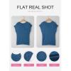 imageSHEWIN Womens Short Sleeve Sweater Casual Crewneck Summer Tops Lightweight Cap Sleeve Knit Sweater Vest TopsSail Blue