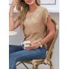 imageSHEWIN Womens Short Sleeve Sweater Casual Crewneck Summer Tops Lightweight Cap Sleeve Knit Sweater Vest TopsSmoke Gray