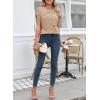 imageSHEWIN Womens Short Sleeve Sweater Casual Crewneck Summer Tops Lightweight Cap Sleeve Knit Sweater Vest TopsSmoke Gray