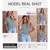 imageSHEWIN Womens Summer Tops Casual Short Sleeve T Shirts Crewneck Boho Crochet Floral Print Shirt BlousesMedium Grey