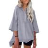 imageSHEWIN Womens Fashion Oversized T Shirts Casual Short Sleeve Reverse Seam Summer Tops TeesA Gray