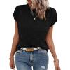 imageSHEWIN Womens Short Sleeve Sweater Casual Crewneck Summer Tops Lightweight Cap Sleeve Knit Sweater Vest TopsBlack
