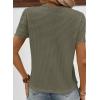 imageSHEWIN Womens Frenchy Summer Tops Crewneck Short Sleeve T Shirts Casual Waffle Knit Jacquard Blouses Top ShirtsMedium Green