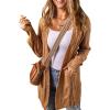 imageSHEWIN Womens Open Front Long Sleeve Oversized Cardigan Sweaters Knit Coats with PockrtsKhaki