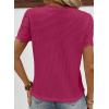 imageSHEWIN Womens Frenchy Summer Tops Crewneck Short Sleeve T Shirts Casual Waffle Knit Jacquard Blouses Top Shirts