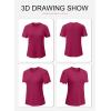 imageSHEWIN Womens Frenchy Summer Tops Crewneck Short Sleeve T Shirts Casual Waffle Knit Jacquard Blouses Top Shirts