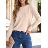 imageSHEWIN Womens Sweaters 2025 Casual Crewneck Long Sleeve Lightweight Knit Pullover Sweater Tops Fall ClothesBeige