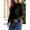 imageSHEWIN Womens Sweaters 2025 Casual Crewneck Long Sleeve Lightweight Knit Pullover Sweater Tops Fall ClothesBlack