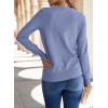 imageSHEWIN Womens Sweaters 2025 Casual Crewneck Long Sleeve Lightweight Knit Pullover Sweater Tops Fall ClothesBlue
