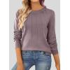 imageSHEWIN Womens Sweaters 2025 Casual Crewneck Long Sleeve Lightweight Knit Pullover Sweater Tops Fall ClothesBrown