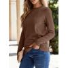 imageSHEWIN Womens Sweaters 2025 Casual Crewneck Long Sleeve Lightweight Knit Pullover Sweater Tops Fall ClothesCoffee