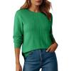 imageSHEWIN Womens Sweaters 2025 Casual Crewneck Long Sleeve Lightweight Knit Pullover Sweater Tops Fall ClothesDeep Green
