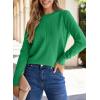 imageSHEWIN Womens Sweaters 2025 Casual Crewneck Long Sleeve Lightweight Knit Pullover Sweater Tops Fall ClothesDeep Green