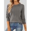 imageSHEWIN Womens Sweaters 2025 Casual Crewneck Long Sleeve Lightweight Knit Pullover Sweater Tops Fall ClothesGrey