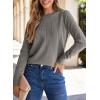 imageSHEWIN Womens Sweaters 2025 Casual Crewneck Long Sleeve Lightweight Knit Pullover Sweater Tops Fall ClothesGrey