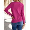 imageSHEWIN Womens Sweaters 2025 Casual Crewneck Long Sleeve Lightweight Knit Pullover Sweater Tops Fall ClothesHot Pink